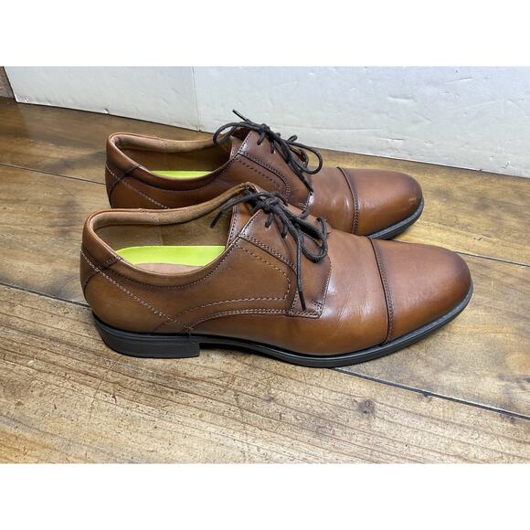 Florsheim Mens Brown Leather Cap Toe Oxford Comfortech Dress Shoes 11568-221 12D main image 12